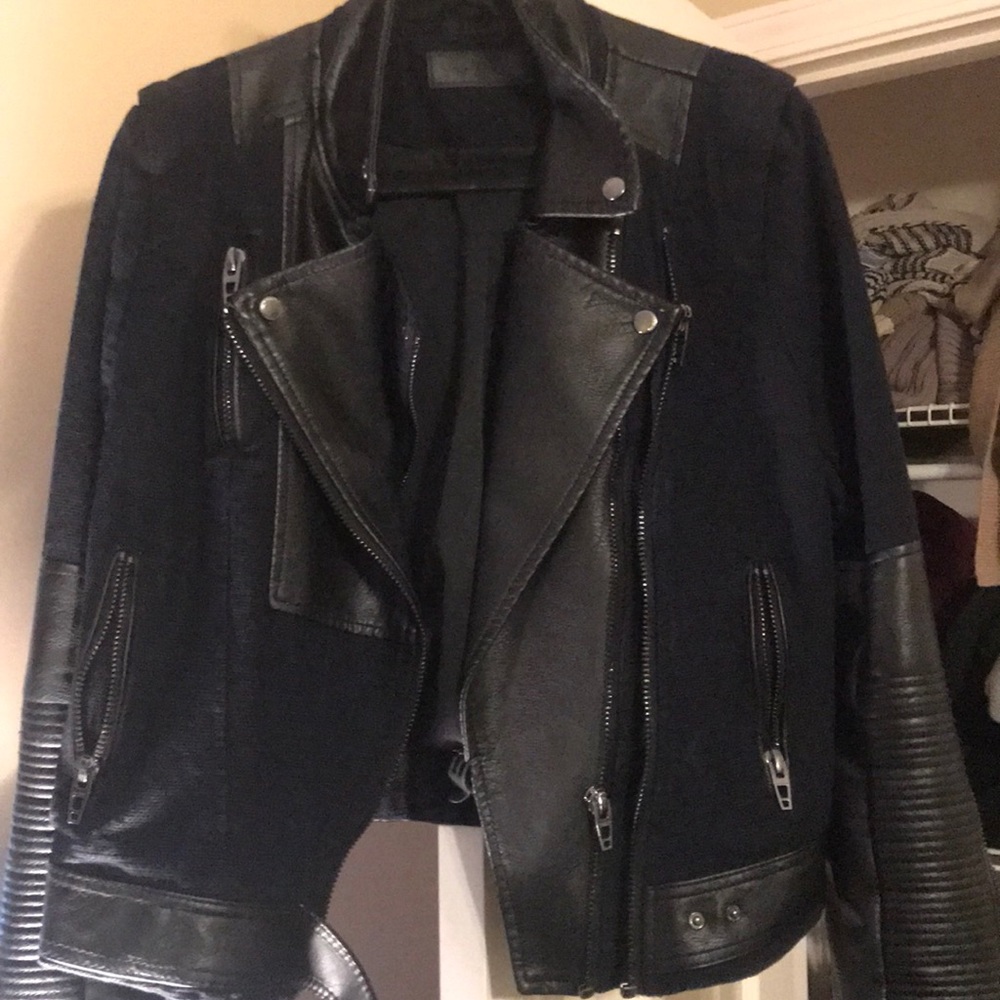 Blue and Black BLANK NYC Moto Jacket